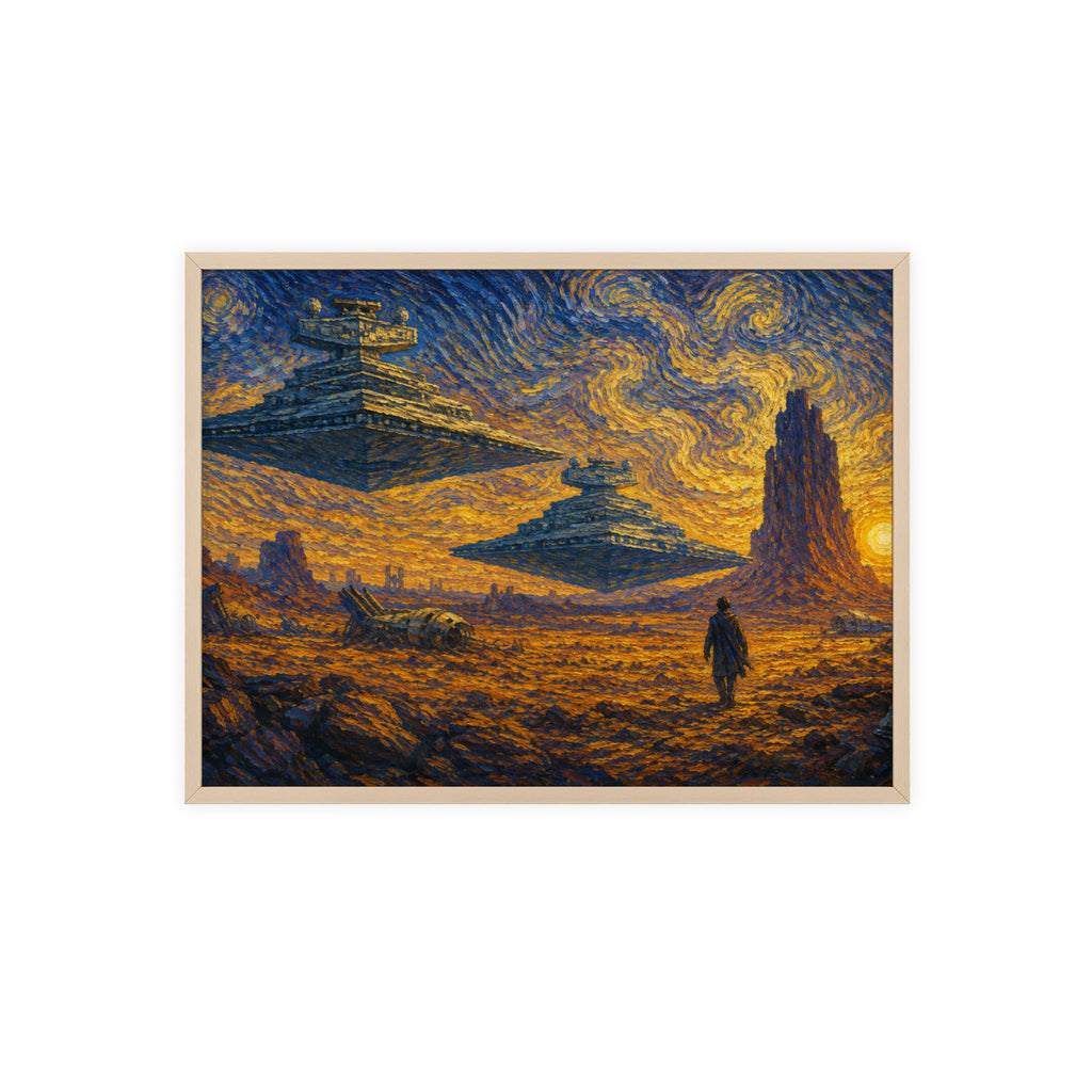 Galactic Sunset Poster  — Starship Landscape Wall Art