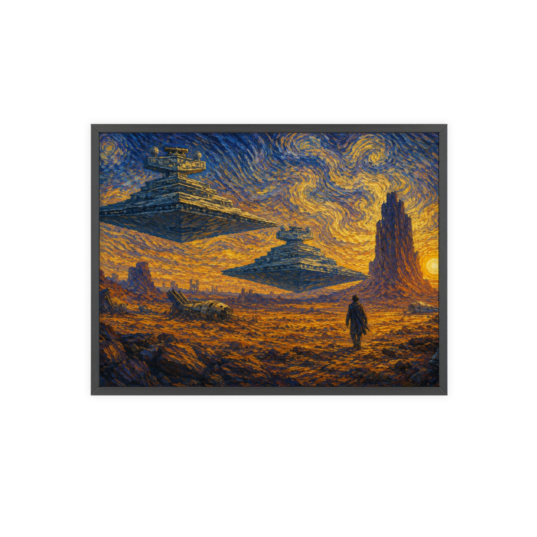Galactic Sunset Poster  — Starship Landscape Wall Art
