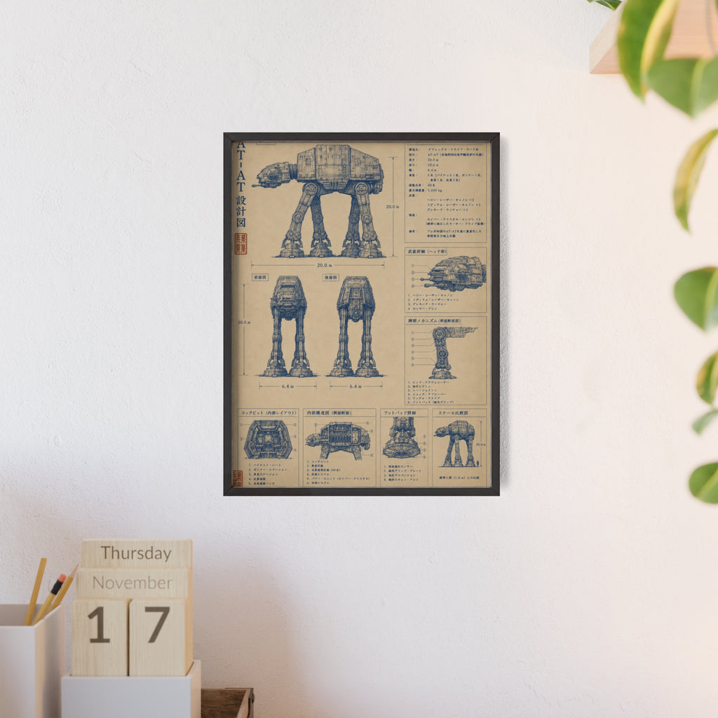 Mechanical Walker Blueprint Poster